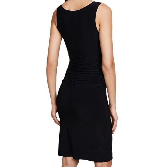 NORMA KAMALI Stretch Sleeveless Shirred Waist Dress L - Picture 7 of 11